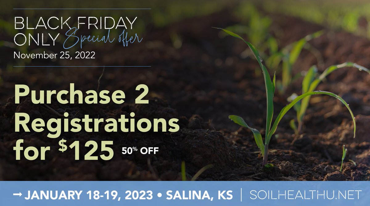 Need a Christmas gift idea for a farmer? Buy 1 Soil Health U registration and get 1 free. #soilhealth #shu23