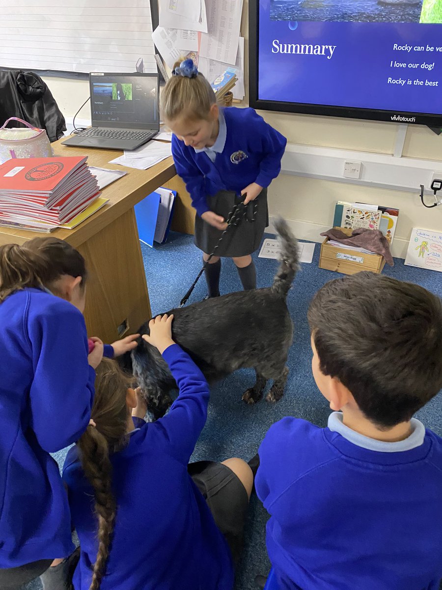 TarvinPrimary's tweet photo. King-Smith class loved hearing all about the lovely Rocky today. What a fantastic assembly and what a star Rocky was! #speakingandlistening #pets #cute #classassemblies https://t.co/4wztFUNyWS