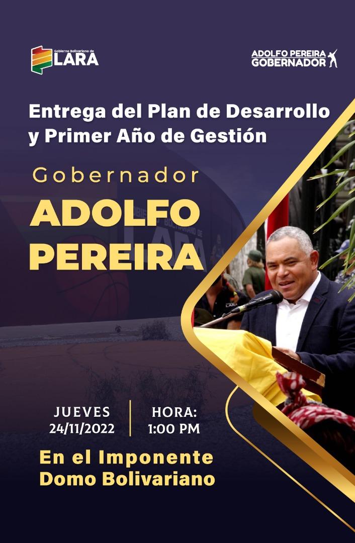 Mañana #24Nov a las 1:00pm nos vemos en el Imponente Domo Bolivariano. Realizaré entrega del Plan de Desarrollo Económico y el balance del Primer año de Gestión.

#1AñoDeRumboSeguro