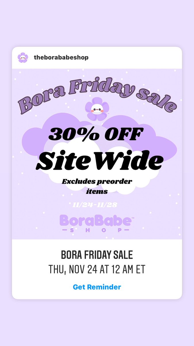 BoraBabeshop's tweet photo. 🖤💜Bora Friday Sale💜🖤 
Starting tomorrow at 12 am est all Instock items will be 30% off. Perfect time to secure the perfect gift for your army friends.😌

I look forward to seeing you there ☺️
#Bts #armyshop #Btsarmy
#update #holidaysale #BlackFriday #CyberMonday https://t.co/KWVxUT4Yu7