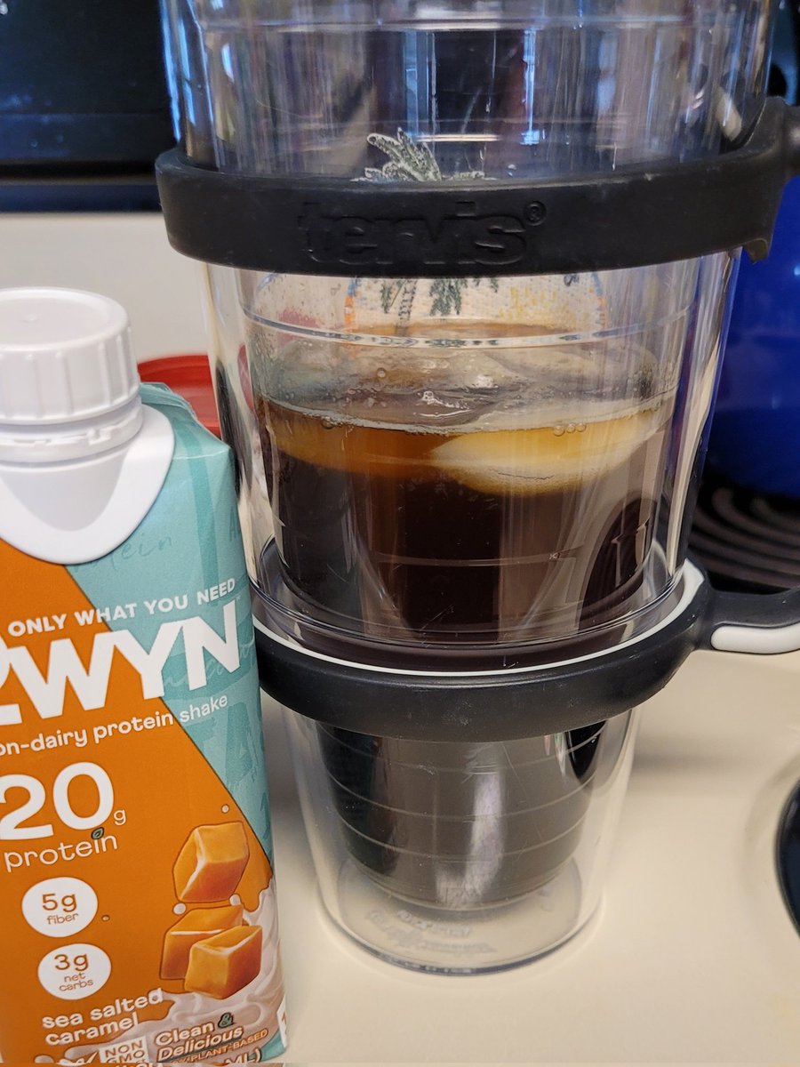 FirstGrace28's tweet photo. Lunch today is #proffee - protein drink plus iced coffee. I am using @liveowyn salted caramel with caramel vanilla iced coffee. I highly recommend! I am trying to decide whether to add another salted caramel to my chai order using the #BlackFriday sale.
https://t.co/I2LU4e1VGw https://t.co/3bWNwj4936