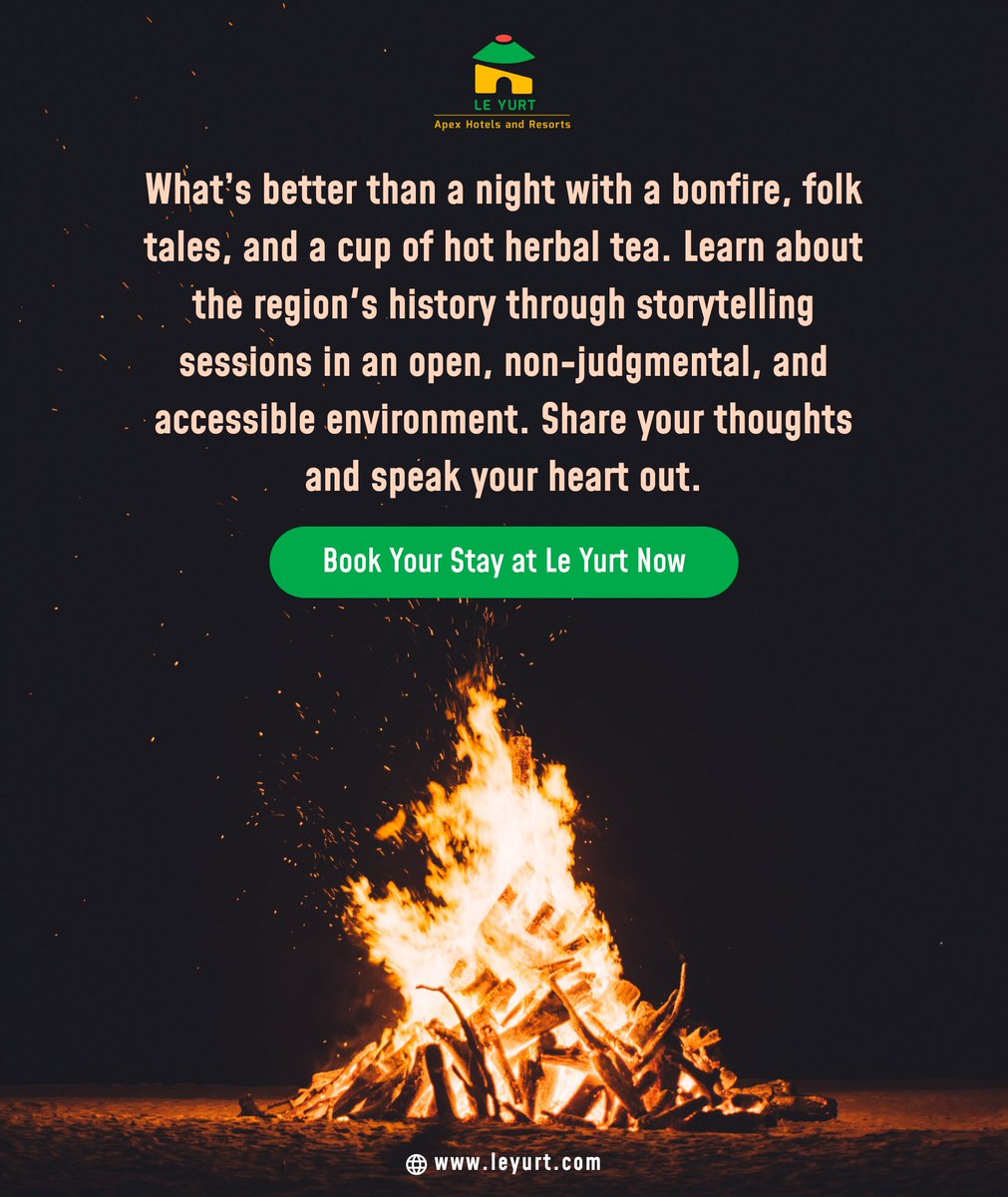 leyurt3's tweet photo. Bonfire and Winter are a deadly combination. Make this combo crispier with amazing storytelling sessions and a warm &amp; cozy environment. Visit Le Yurt to enjoy the utmost experience of your life. 

#leyurt #resorts #yurts #resort #hotel #travel #vacation #beach #holidaycamp https://t.co/1tl6mwUaYa