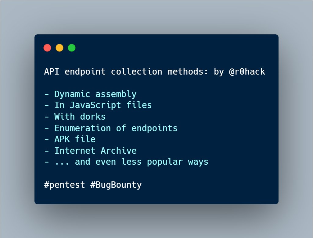0x0SojalSec's tweet image. API endpoint collection methods: #infosecurity #cybersecuritytips #apisec #bugbountytips