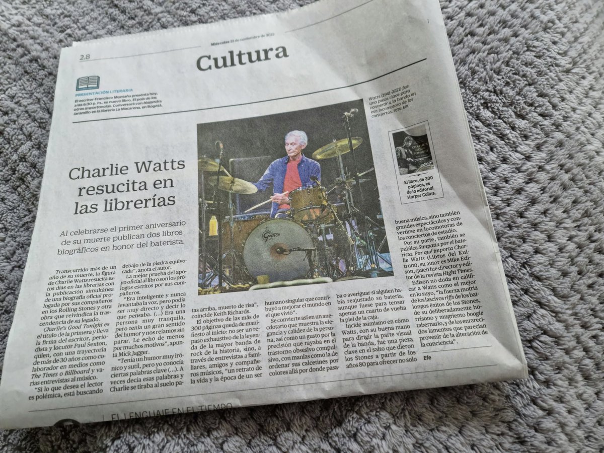 Indebted to <a href="/loogoldham/">Andrew Loog Oldham</a> for forwarding this notice from today’s <a href="/ELTIEMPO/">EL TIEMPO</a> in Colombia #CharliesGoodTonight