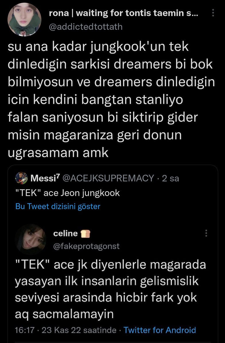 ACEJKSUPREMACY's tweet photo. Rona arkadaşımız rezil olunca sildi tweet'i btspopper olan ben sadece dreamers'ı biliyormuşum oysaki ben kendimi 5 yıldır fandomda sanıyordum 😭 XJXBXHXBXJSKCHDGHZKSKXBD https://t.co/O8KQr77RL6