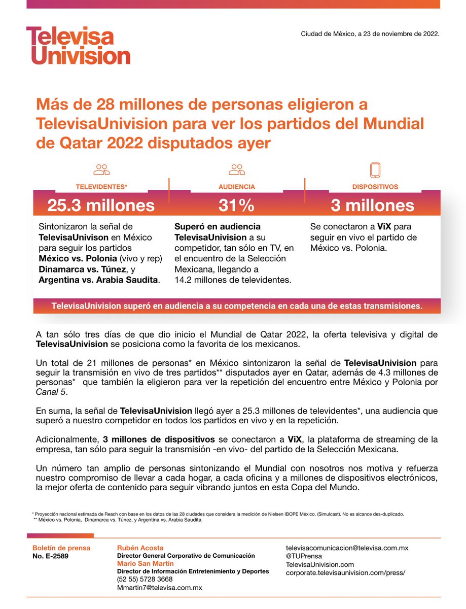 TelevisaUnivision Prensa tweet media