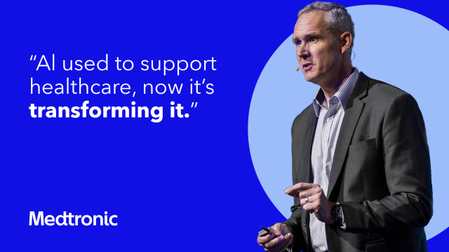 swass00's tweet photo. AI can enhance the diagnosis and treatment of complex and challenging conditions. Great to hear from Bob White, EVP of the Medical Surgical portfolio, on the impact AI has on patients and health systems. #MedtronicEmployee https://t.co/g6Dubfd1yX https://t.co/XvyFcYx3RJ