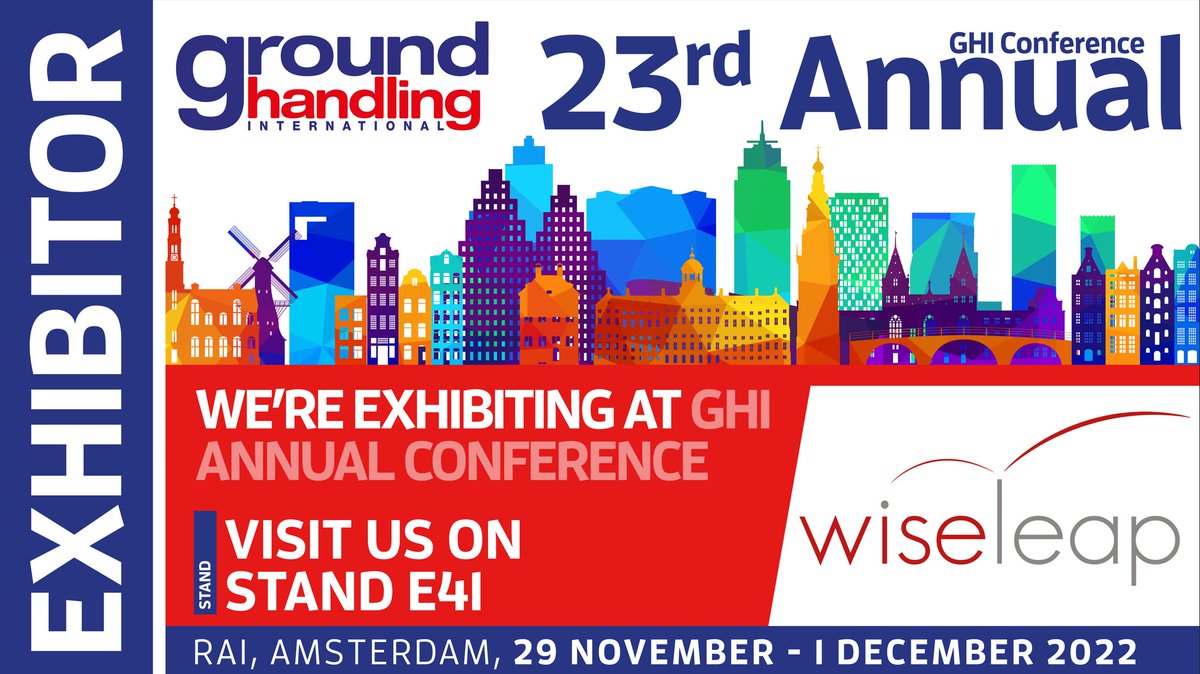 Wiseleap's tweet photo. Looking forward to seeing you at the 23rd annual Ground Handling Conference in Amsterdam, Novemeber 29- Decemeber 1st
We are excited to discuss with you our latest products and services at STAND E41.
https://t.co/FN8HyZETHv
#groundhandling #aviation #groundoperations  #GHIannual https://t.co/BlHYjXi0b0