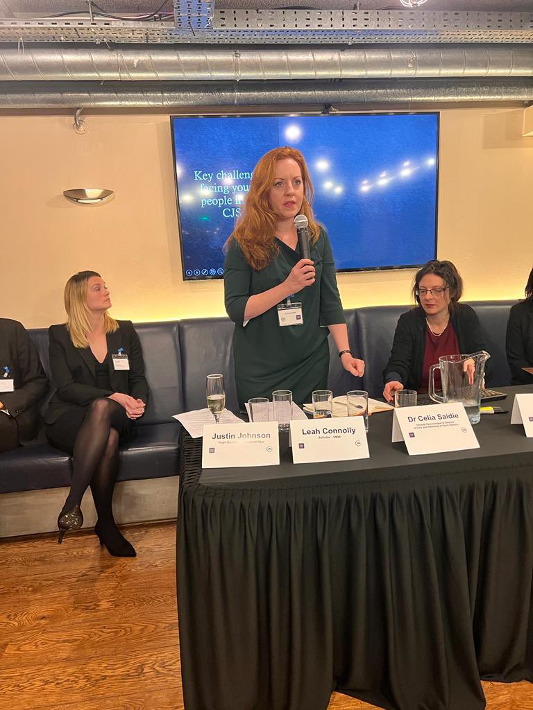 Second part of our event tonight - panel change - Dr Celia Sadie, clinical psychologist - discussing Key Challenges facing young people in the #criminaljusticesystem
