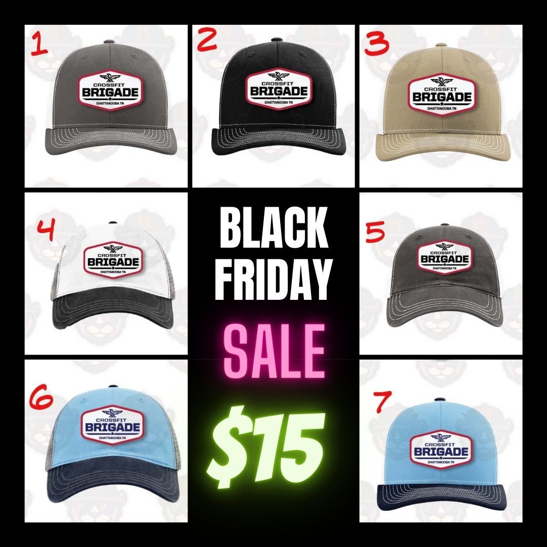 Brigade_Chatt's tweet photo. Just Dropped!  FIX YOUR LID with a new trucker hat from Richardson!  1,2,3,5 &amp;7 are the 112 Mid-Profile style while 4,5,6 have a washed and worn feel to them.  Save $10 with our "BLACK FRIDAY" special.  #crossfitbrigade #fixyourlid #truckerhat #blackfriday #noogastrong #fitfamily https://t.co/qA0DGARsez