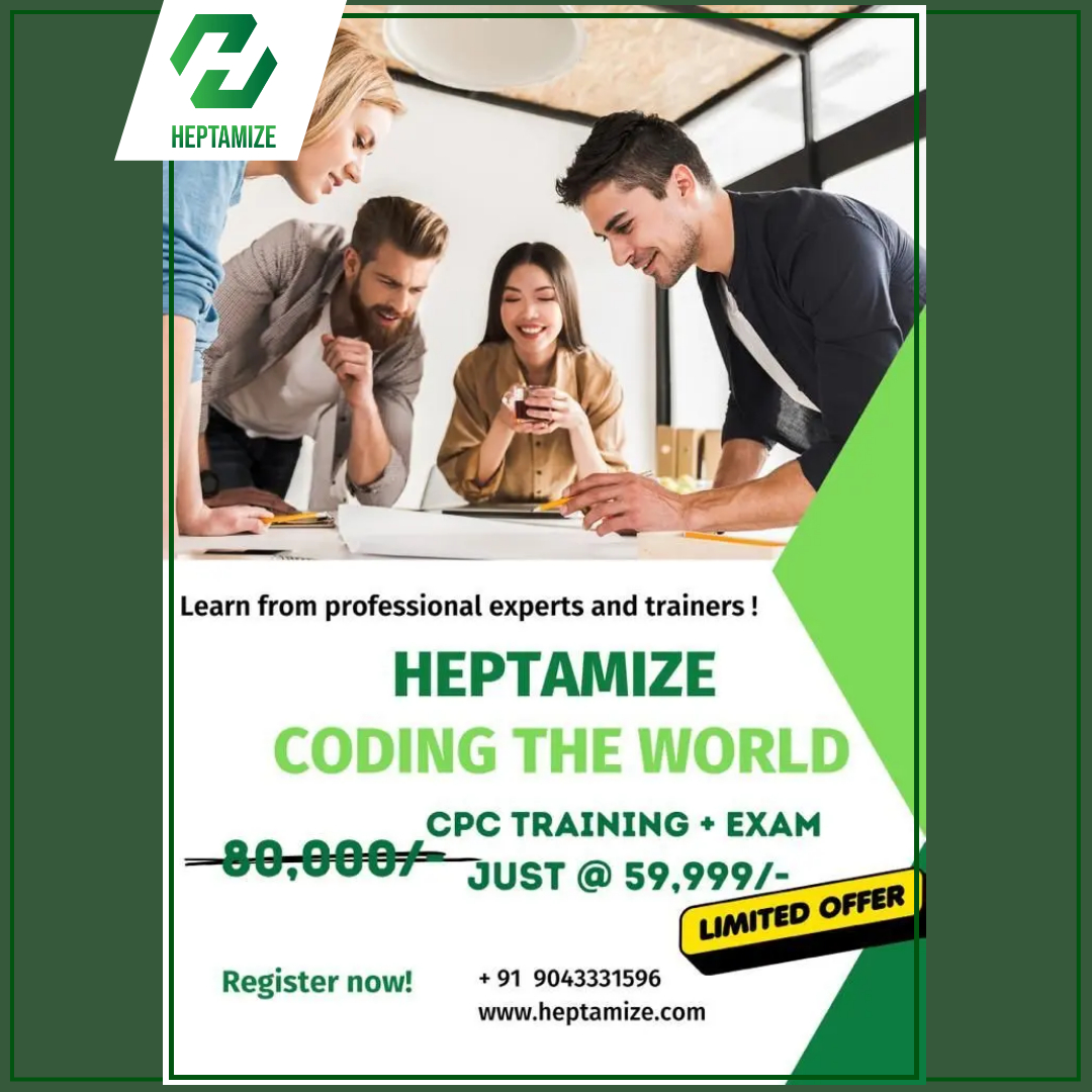heptamize's tweet photo. Learn from professional experts & trainers - CPC Training with Exam Just @ 59,999/- only (Limited Offer) | Heptamize
✉hr@heptamize.com
📞+91 904-333-1596
🌐https://t.co/ZZH5xJ2bQX
#heptamize #coding #medicalcoding #aapc #ahima #ICD #CPC #CPC #CRC #CPT #DX #openwork #trining https://t.co/JufkJv5eAe