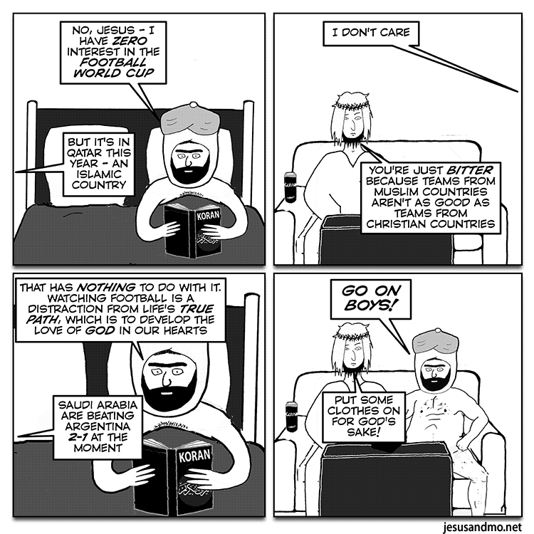 JandMo's tweet photo. RT - In today's J&amp;M, Mo explains why he isn't interested in football: https://t.co/SINlRcaY5K https://t.co/Ss61ZiIX39