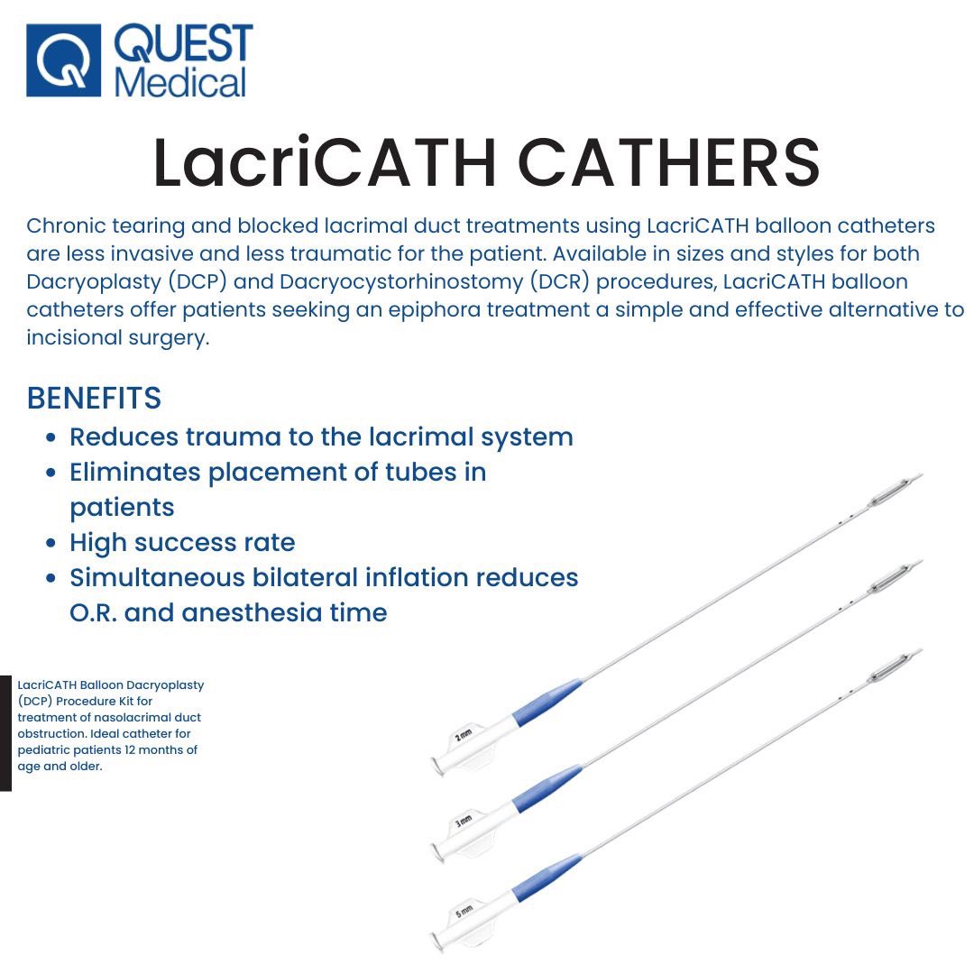 quest_med's tweet photo. Quest’s LacriCATH balloon catheters have revolutionized the treatment of blocked tear ducts in children and adults. In addition to the LacriCATH catheters, Quest offers other accessories used during DCR &amp; DCP procedures.

To learn more: https://t.co/UoaEcsgyEk

#medicaldevices https://t.co/rEYndwO72y