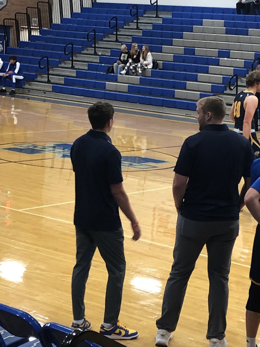 smithm1973's tweet photo. Getting ready to watch a couple of Muskies start their coaching careers @Carson_C_Carter @Msmith1230 learning from Yellow Jacket @NRboysBBALL https://t.co/rTnzB7PJoH