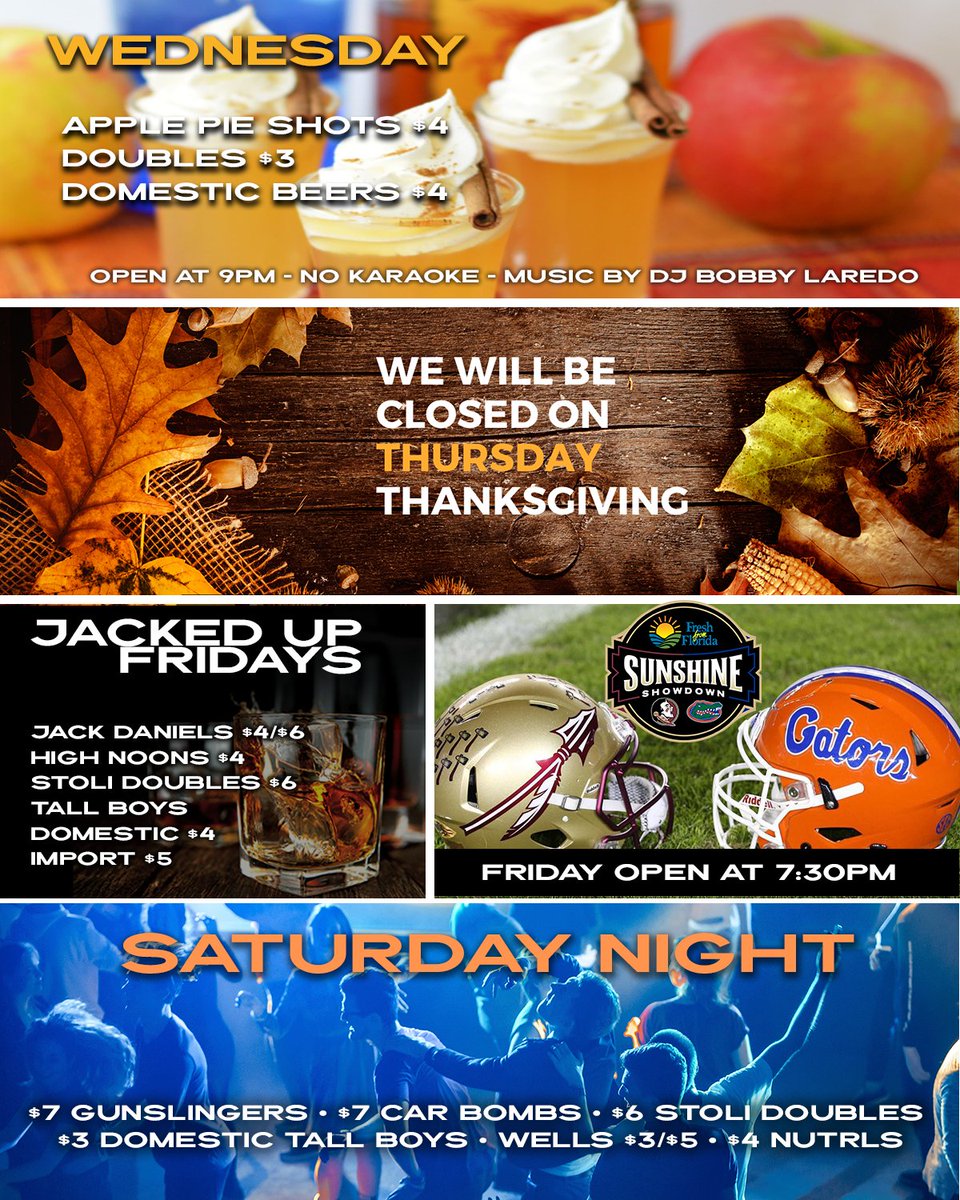 #Thanksgiving Week at #Gainesville Vivid Music Hall 🤠