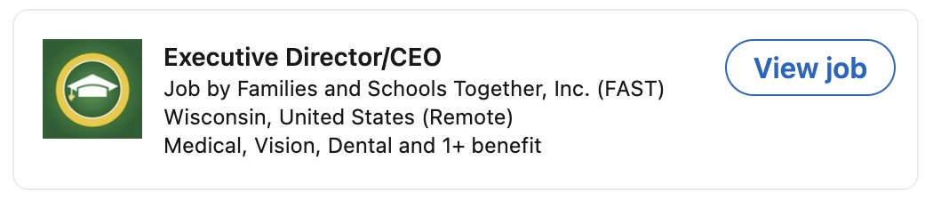 FASTcommunity's tweet photo. NOW HIRING! We are searching for a nonprofit leader to join our small—yet mighty—team at Families &amp; Schools Together. This is a full-time, remote position serving an international organization. Deadline to apply is December 18, 2022. Details: https://t.co/VhomQrUEHq https://t.co/iBIYPeQwO4