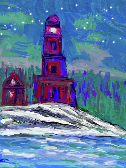 ojmccaf_owen's tweet photo. New artwork for sale! - "Winter Night at the Lighthouse" - https://t.co/DrYd3eCRQY @fineartamerica https://t.co/G8iZKajSax