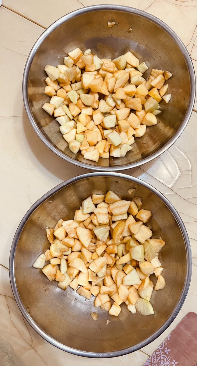 Our 2 little kids have chopped 7 apples in preparation for 1 giant apple pie. #Thanksgiving2022 🥧