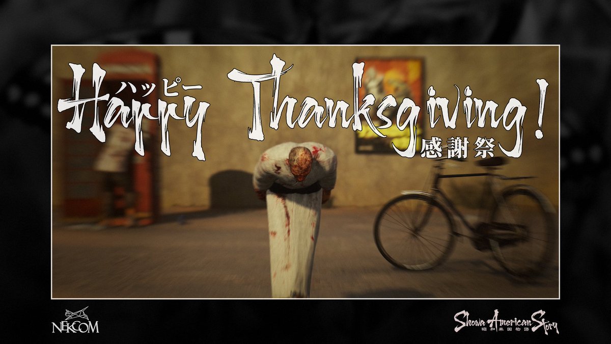 NEKCOM_SAS's tweet photo. Ever since we first revealed Showa American Story to the world earlier this year, we have been blown away by the amount of excitement we've received. We are so #thankful for all of our fans who are helping us bring this special game to life!

Happy Thanksgiving! 

#indiegame #rpg https://t.co/juWc9JTKHc