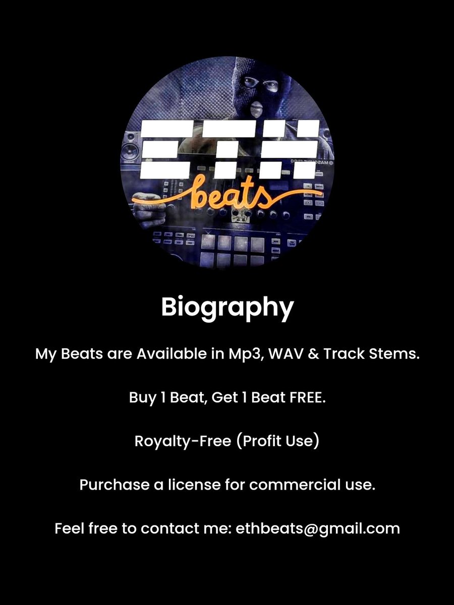ETHBEATS's tweet photo. NEW BEATS ๐น๐ฅ https://t.co/vPruisJYKT
Over 100+ Rap Beats Available.
#rapbeats #hiphopbeats #drillbeats #instrumentals #beatstore #beatstars #musicproducer #vlogmusic #vlogger #music #buybeats #rapper #rappers #GoFundMe #exclusivebeats #leasebeats #beatmaker #trackstems https://t.co/y62uRAS8iV