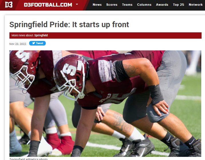 SC_Pride's tweet photo. "Since freshman year our goal was to make it to Thanksgiving, and now it’s reality. We have a special group of people and we are doing a special thing.”

Don't miss this feature about the #SpringfieldCollege football program by @d3football! #d3fb 

📰: https://t.co/jc5mxR8WdR https://t.co/81A7NIduKD