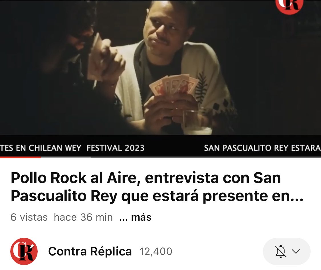 Pollo Rock al Aire, entrevista con <a href="/sanpascualitor/">San Pascualito Rey</a> que estará present... youtu.be/iR3-5R60BCQ vía <a href="/YouTube/">YouTube</a>
Estará presente en <a href="/ChileanWeyFest/">Festival CHILEAN WEY</a> 
De #mexico para #chile 
Todo el power del #SufroSufro 
#pollorockalaire <a href="/ContraReplicaMX/">ContraRéplica</a> musica #tendencias2022