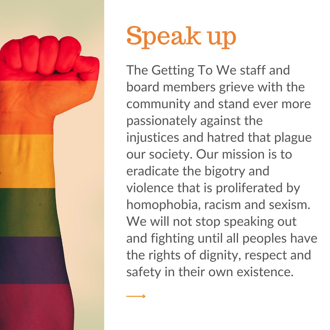GettingToWeInc's tweet image. In honor and memorium of:
Kelly Loving
Raymond Green Vance
Ashley Paugh
Daniel Aston
Derrick Rump.
#GettingToWe #Equity #TransLivesMatter #StopTheHate #ClubQ #EqualRights #ColoradoSpringsStrong

Learn how to support the community on our full post.
bit.ly/3GG12Ny