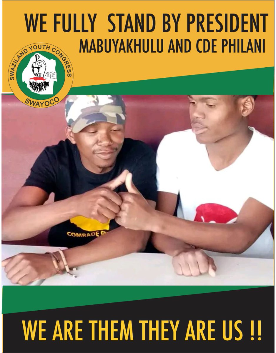 SWAYOCO's tweet image. WE  STILL REMAIN UNSHAKEN

After the court laid 29 cases on SWAYOCO president and comrade Philani Sihlongonyane by mswati's court, we still remain unshaken.