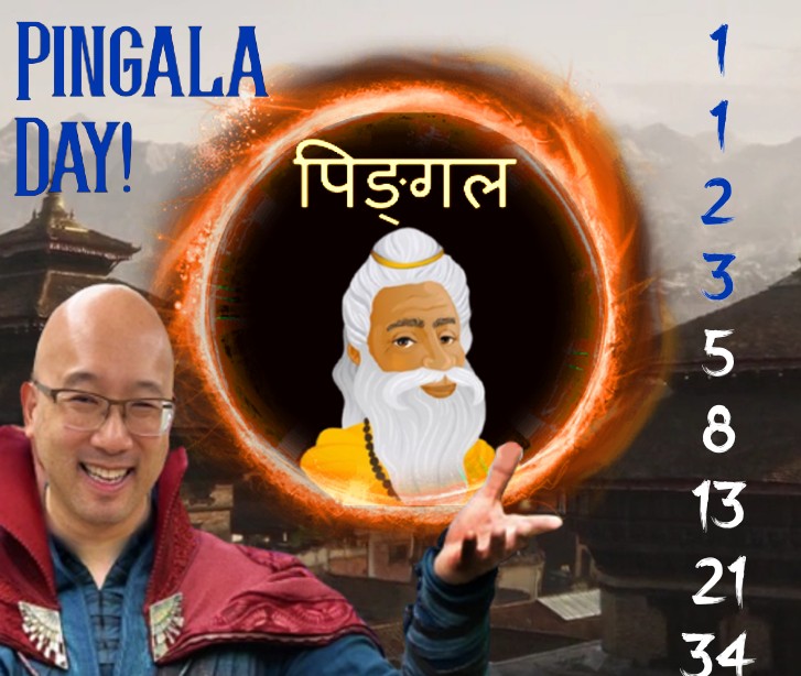 eughung's tweet photo. 11/23 is often called Fibonacci Day because it has the first four terms of the Fibonacci Sequence: 1, 1, 2, 3, 5, 8, 13, 21 .... How about #PingalaDay? The Indian mathematician and poet #Pingala wrote about the numbers 1300+ years earlier. #ITeachMath #MTbos #MultiverseOfMathness https://t.co/jGEzGfENmZ
