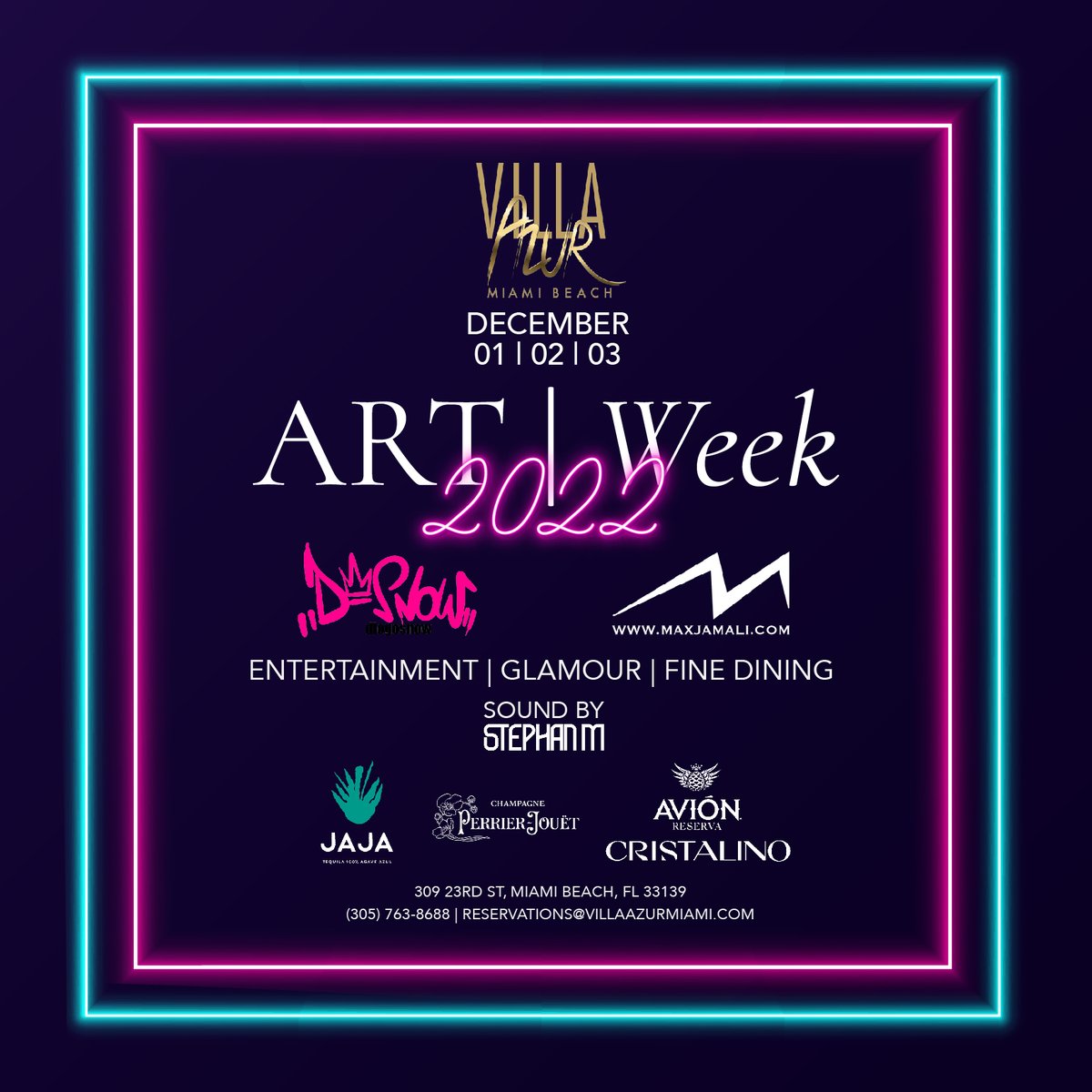 Who's going to be joining us at #VillaAzurMiami for Art Basel 2022? 🎆