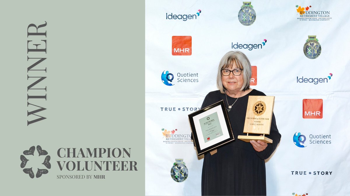 The Champion Volunteer award, sponsored by <a href="/mhr_solutions/">MHR</a> is Carol Jaggers, for her work with various groups around Ruddington. Carol said, “I just want to thank everybody that took the time out to say such lovely things! It’s absolutely wonderful, I’m over the moon.”