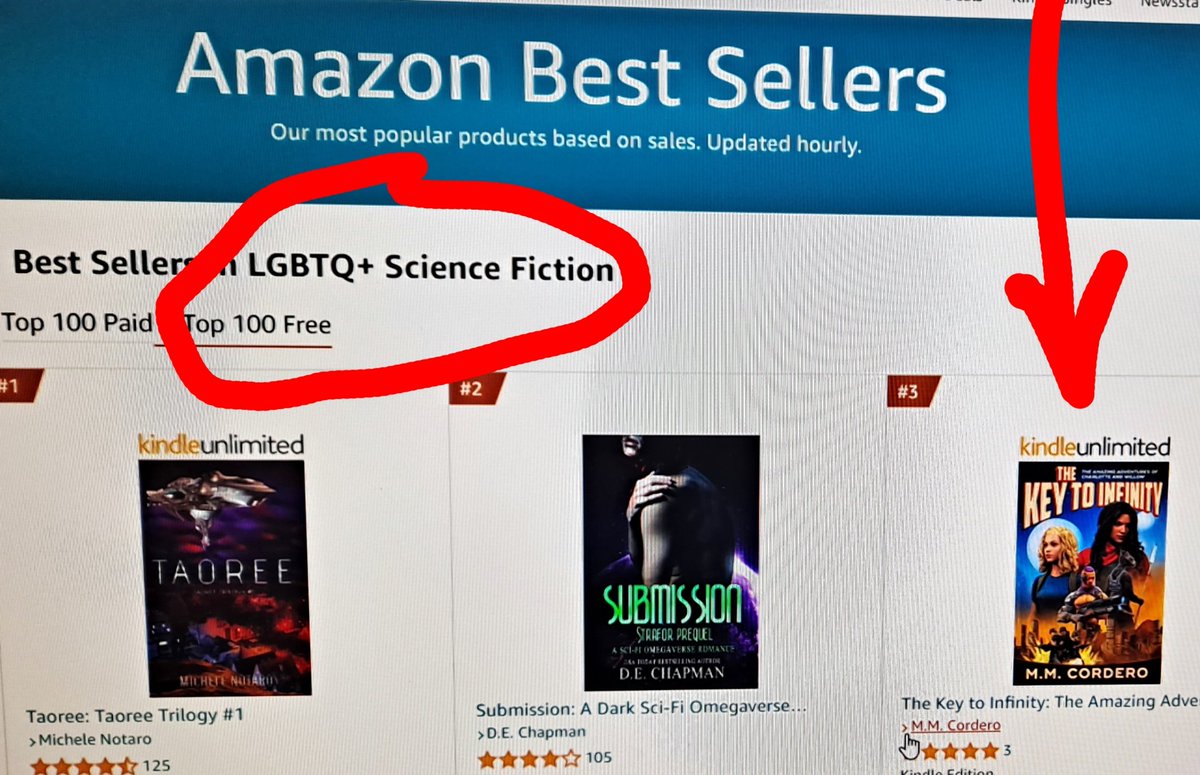 mokio's tweet photo. Look who is #3 in free LGBTQ Science Fiction. Thanks all who have downloaded my book. And it is still free for another few days.  🙏♥️ https://t.co/lglXglqWN8
