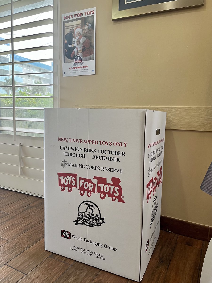 Our box could use some more buddies! Stop by our Toys for Tots donation box next to the front desk and drop off some new toys before December 12th! 🧸 #ToysforTots