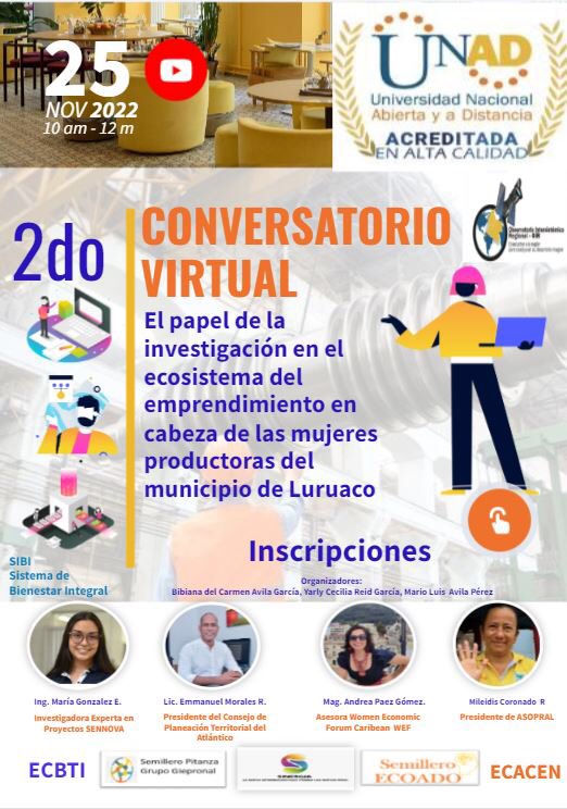 El OIR de las Regiones UNAD (@eloirdelaregion) on Twitter photo <a href="/ElOIRdelaRegion/">El OIR de las Regiones UNAD</a> invita al Segundo Conversatorio:"El papel investigación en el ecosistema de emprendimiento cabeza de las mujeres productoras del municipio de Luruaco. *Inscríbete*👉🏻
forms.gle/f2BBrAvmGL5yYW…*👉🏻
Youtube - youtube.com/channel/UCfDrO… <a href="/avila_bibi/">Bibiana Avila Garcia</a> <a href="/ElOIRdelaRegion/">El OIR de las Regiones UNAD</a> invita al Segundo Conversatorio:"El papel investigación en el ecosistema de emprendimiento cabeza de las mujeres productoras del municipio de Luruaco. *Inscríbete*👉🏻
forms.gle/f2BBrAvmGL5yYW…*👉🏻
Youtube - youtube.com/channel/UCfDrO… <a href="/avila_bibi/">Bibiana Avila Garcia</a>