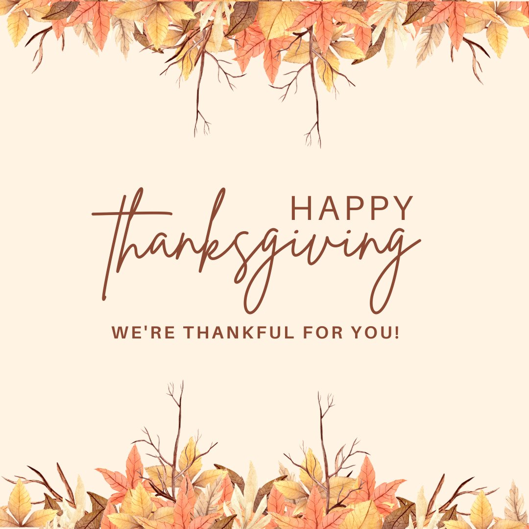 OFFICE CLOSURE NOTICE: Each of our office locations will be closed Thursday, November 24th, and Friday, November 25th for the holiday weekend. We will reopen on Monday, November 28th. 

Happy Thanksgiving!