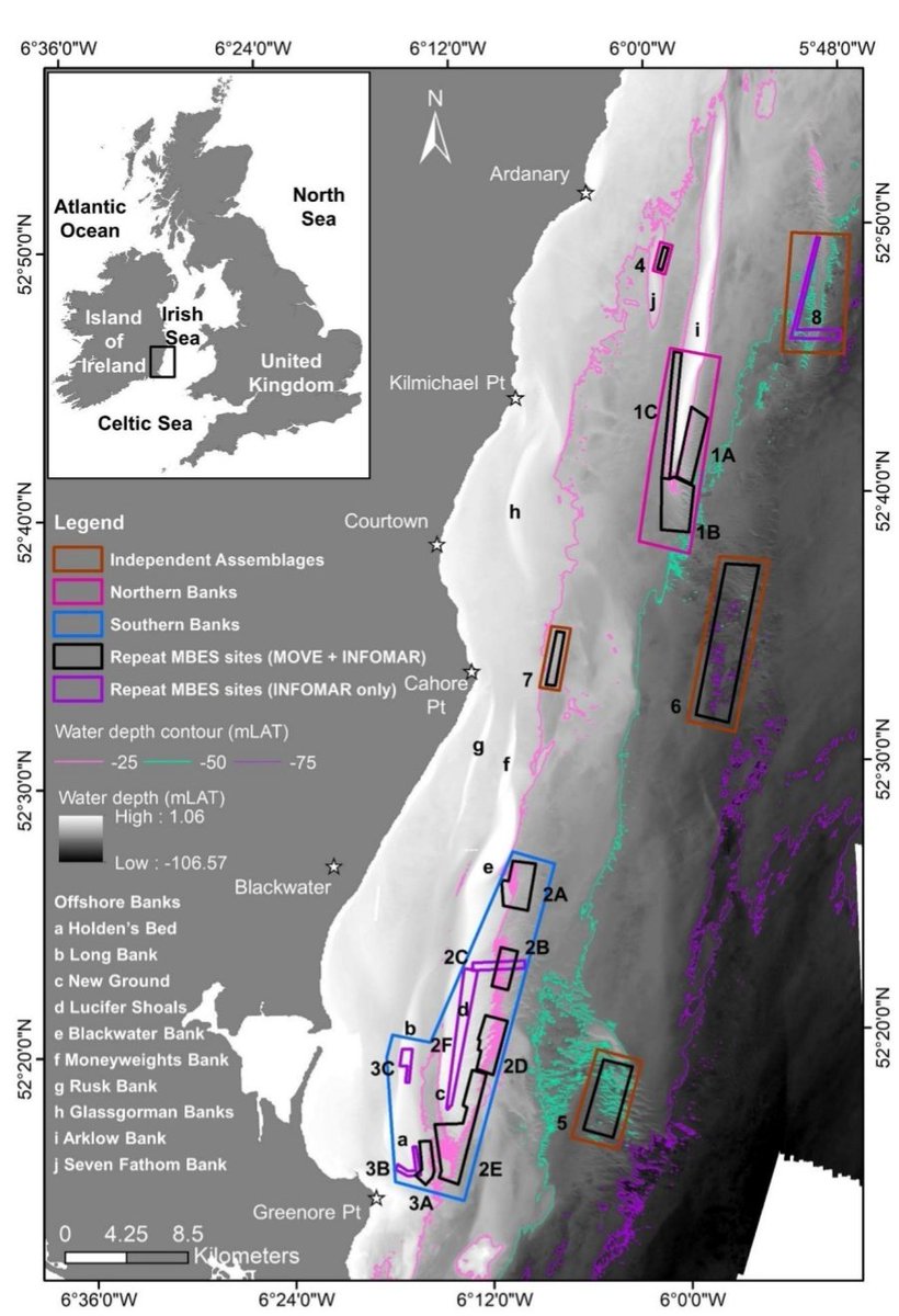 Sediment waves are beautiful seafloor features, but can be highly dynamic and threats to offshore infrastructure ⚠️...and there's plenty of them in the #IrishSea 🌊

Led by the indomitable Shauna Creane <a href="/GDGeosolutions/">Gavin & Doherty Geosolutions</a>/<a href="/UCC/">UCC Ireland</a>, we took a look at them 👇

 mdpi.com/1964314