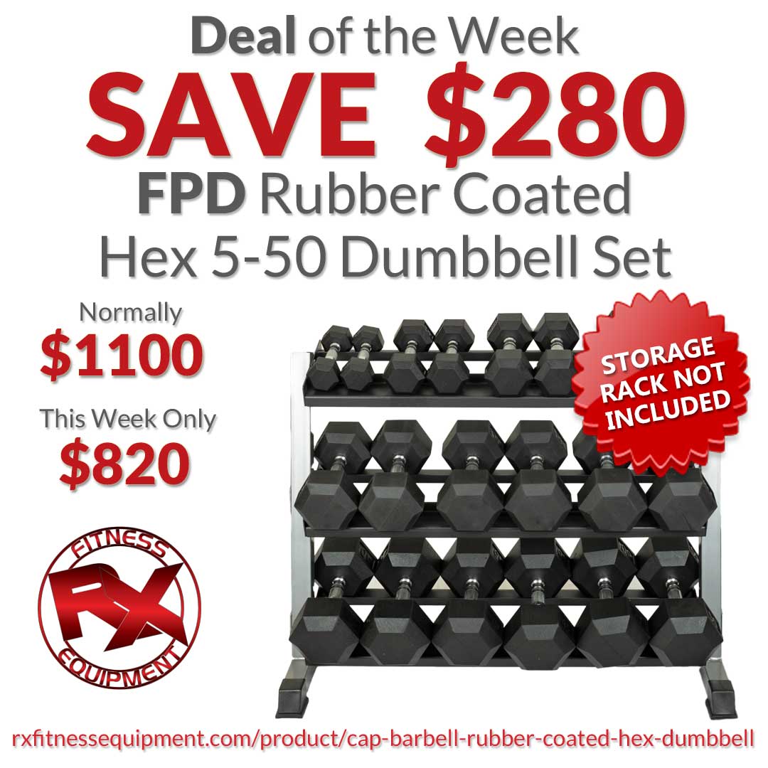 RXFitEquip's tweet photo. Save $280 this week at RX Fitness on the FPD Rubber Coated 5-50 Dumbbell Set! Limited to stock on hand. Rack not included.

https://t.co/ADkFbZixwE

#dumbbells #rxfitnessequipment #fitnessequipment #exerciseequipment #strengthtraining #fitnessgoals #fitnessmotivation #fitfam https://t.co/LNlQJ0GLqc