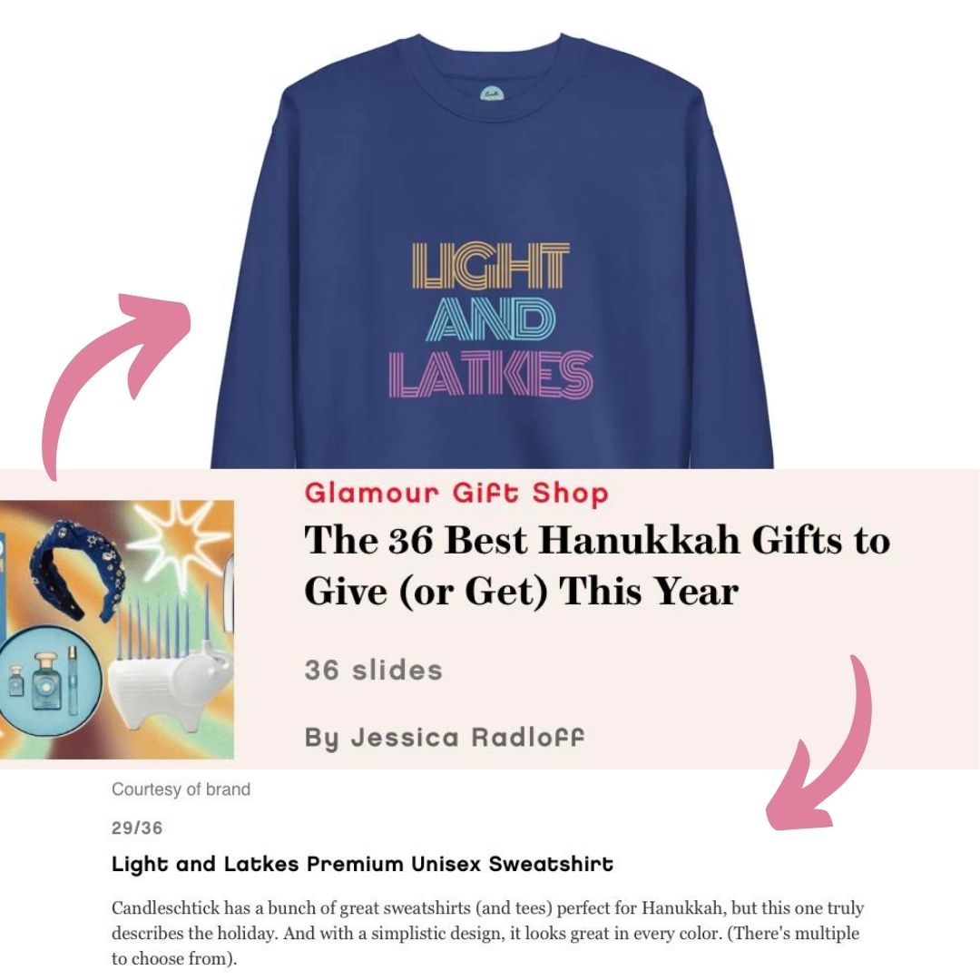 candle_schtick's tweet photo. We're in Glamour! We are absolutely thrilled to be featured in "The 36 Best Hanukkah Gifts to Give (or Get) This Year," by Jessica Radloff for Glamour. 
https://t.co/cifncralN9

https://t.co/5ASPFD2WPn https://t.co/8tU6q1CHz3