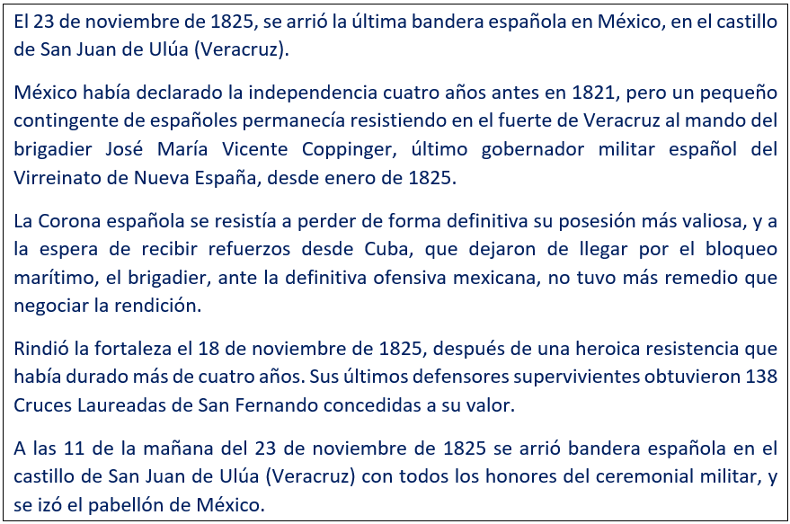 javierleoncio49's tweet photo. El 23 de noviembre d 1825,hoy hace 196 años, se arrió la última bandera española en México, en el castillo d San Juan d Ulúa (Veracruz) @GobiernoVer,@Historia_Ver,@ElDictamen,@RTVVeracruz,@ComunicacionUV,@historia_mexico,@HMxico,@INAHmx,@EmbEspMex,#sanjuandeulua,#Veracruz,#México https://t.co/NtdB2fDuHO