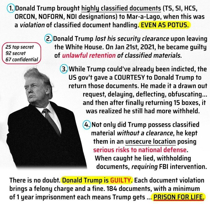 TrumpHasGot2Go's tweet photo. @RT2544885 @POTUS #TrumpisGuilty of Everything he's been accused of. The difference is that he had Bill Barr &amp; Republicans in Congress to Lie For, defend &amp; protect him. But now there is a Special Counsel looking at his latest Crime Spree #SeditiousConspiracy on #J6 &amp; #StealingTopSecretDocs. https://t.co/6RUvIo8ehA