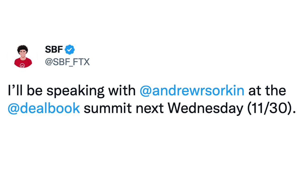 Chairman (@wsbchairman) on Twitter photo Not only has the former CEO of FTX, Sam Bankman, not been arrested for stealing billions of dollars, but he is speaking at a <a href="/nytimes/">The New York Times</a> business summit. The justice system is so broken. Not only has the former CEO of FTX, Sam Bankman, not been arrested for stealing billions of dollars, but he is speaking at a <a href="/nytimes/">The New York Times</a> business summit. The justice system is so broken.