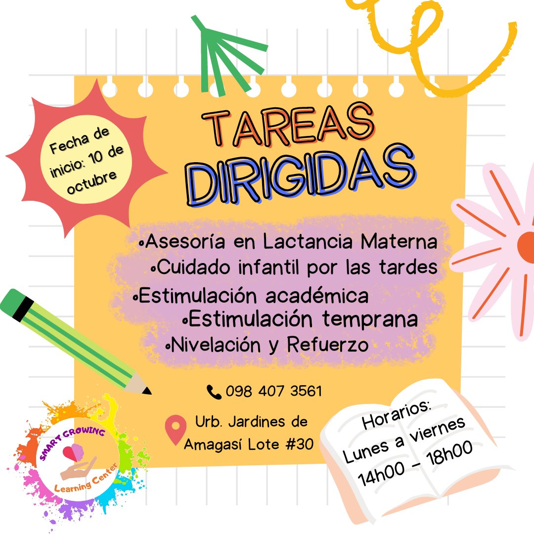 SmartGrowingLC's tweet photo. Hecha un vistazo a cada una de las cosas que le ofrecemos a tu peque y a ti! No te puedes perder esta oportunidad! 😎🧠❣️ #smartgrowinglearningcenter #asesoriaenlactancia #tareasdirigidas #estimulaciontemprana #psicologiainfantil #psicologia #lactanciamaterna #CentroPedagogico https://t.co/Y66BapntCq