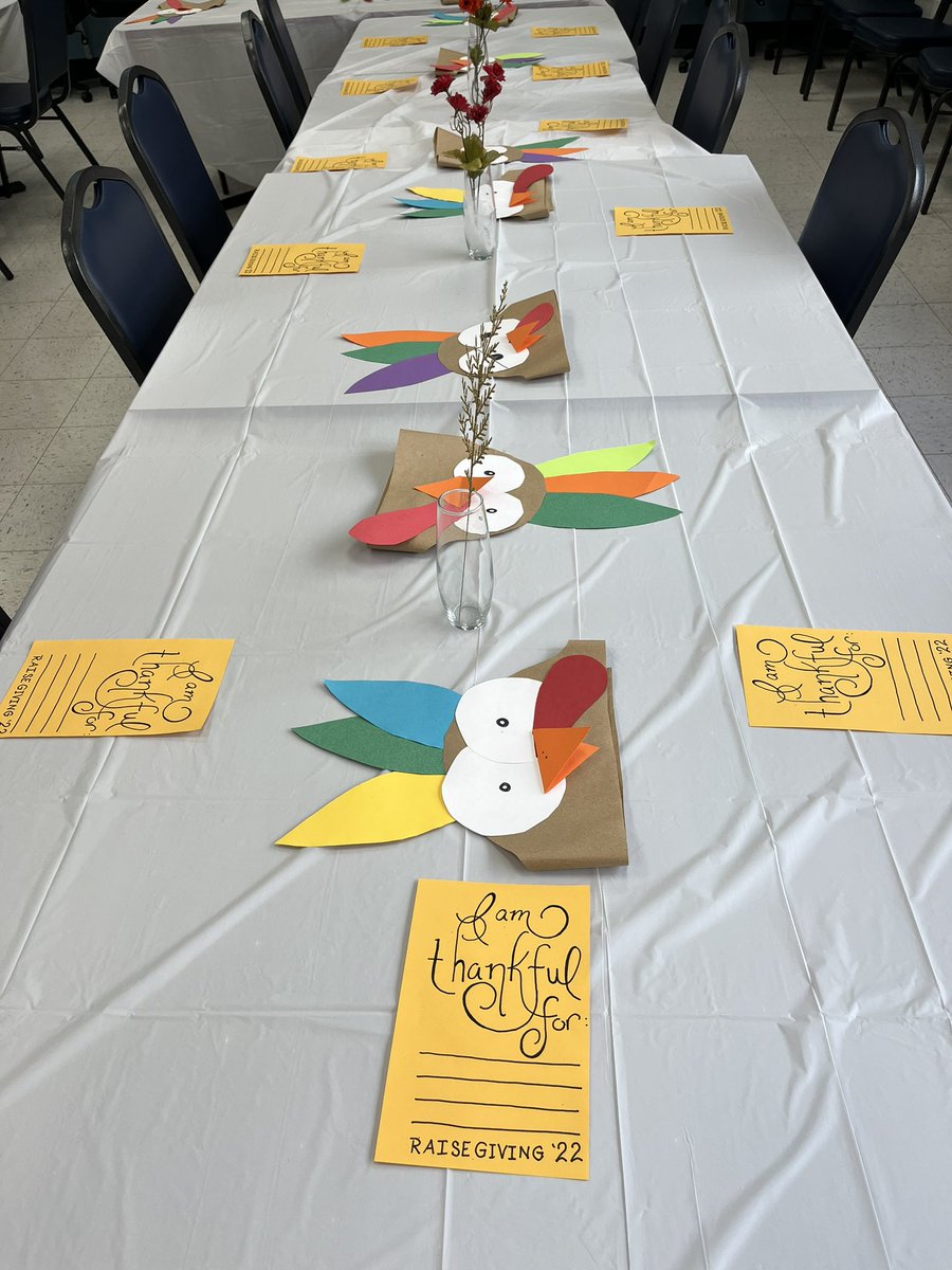 Mrs_Fras_Art's tweet photo. One of my favorite school events ever, so glad our annual RAISE-giving has returned, along with some favorite alumni with words of advice for our young students. Thank you @McLoones for the wonderful feast for these great students! #raiseacademy #theregional https://t.co/NJWsRqDKoZ
