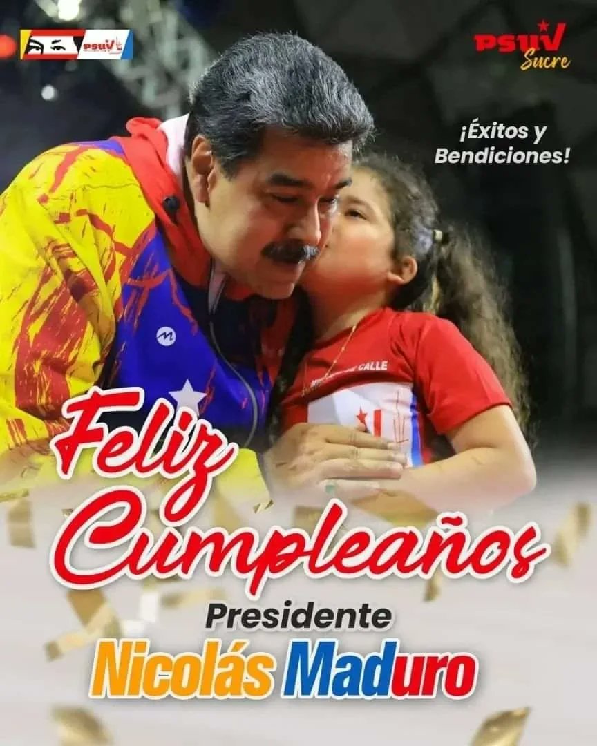 Feliz cumpleaños, presidente Maduro. En medio del más feroz ataque contra nuestra patria ha estado junto a su pueblo, logrando garantizar la paz y unidad de los patriotas. Venezuela apoya a su presidente y le desea salud y fuerzas para seguir al frente de esta tierra bendita.