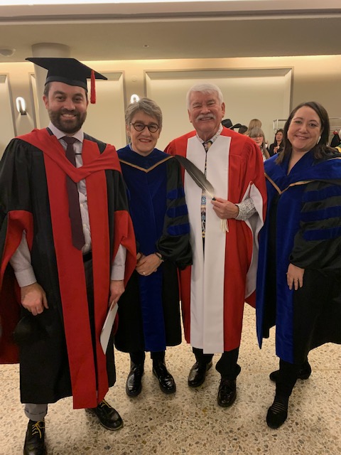 UANativeStudies's tweet photo. Elder Elmer Ghostkeeper received an honorary doctor of laws degree on Nov. 22, and was introduced by Dr. Nathalie Kermoal (FNS Acting Dean) and Dr. Florence Glanfield (VP Indigenous Programming and Research) https://t.co/5LA4mXPqG3 #UAlberta22 https://t.co/T3pBbwq3o4