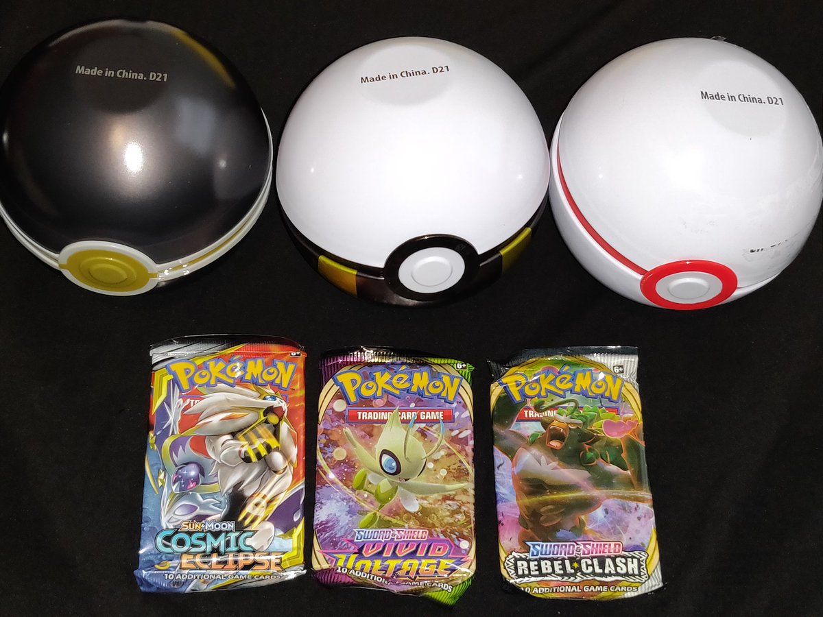 These 3 Poke balls on Pokemon Center are currently D21 and contain Cosmic Eclipse, Vivid &amp; Rebel. My order just came in today

Ultra Ball
pokemoncenter.com/product/699-16…

Premier
pokemoncenter.com/product/699-16…

Luxury
pokemoncenter.com/product/699-16…