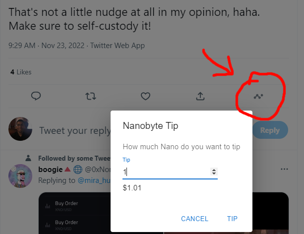 patrickluberus's tweet photo. Testing out a new *non-custodial* #Nano tipbot via @nanobytepay! ✨

This is how easy #cryptocurrency transactions on #Twitter could be! No fees &amp; no waiting 😎 https://t.co/2FFqiqi6Fr