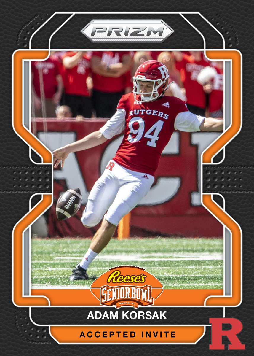seniorbowl's tweet photo. OFFICIAL! PT Adam Korsak @AdamKorsak from @RFootball is heading to the 2023 Senior Bowl!!! #CHOP 🪓 
#TheDraftStartsInMOBILE™️

@JimNagy_SB @PaniniAmerica #RatedRookie https://t.co/NtXpCZVUCA