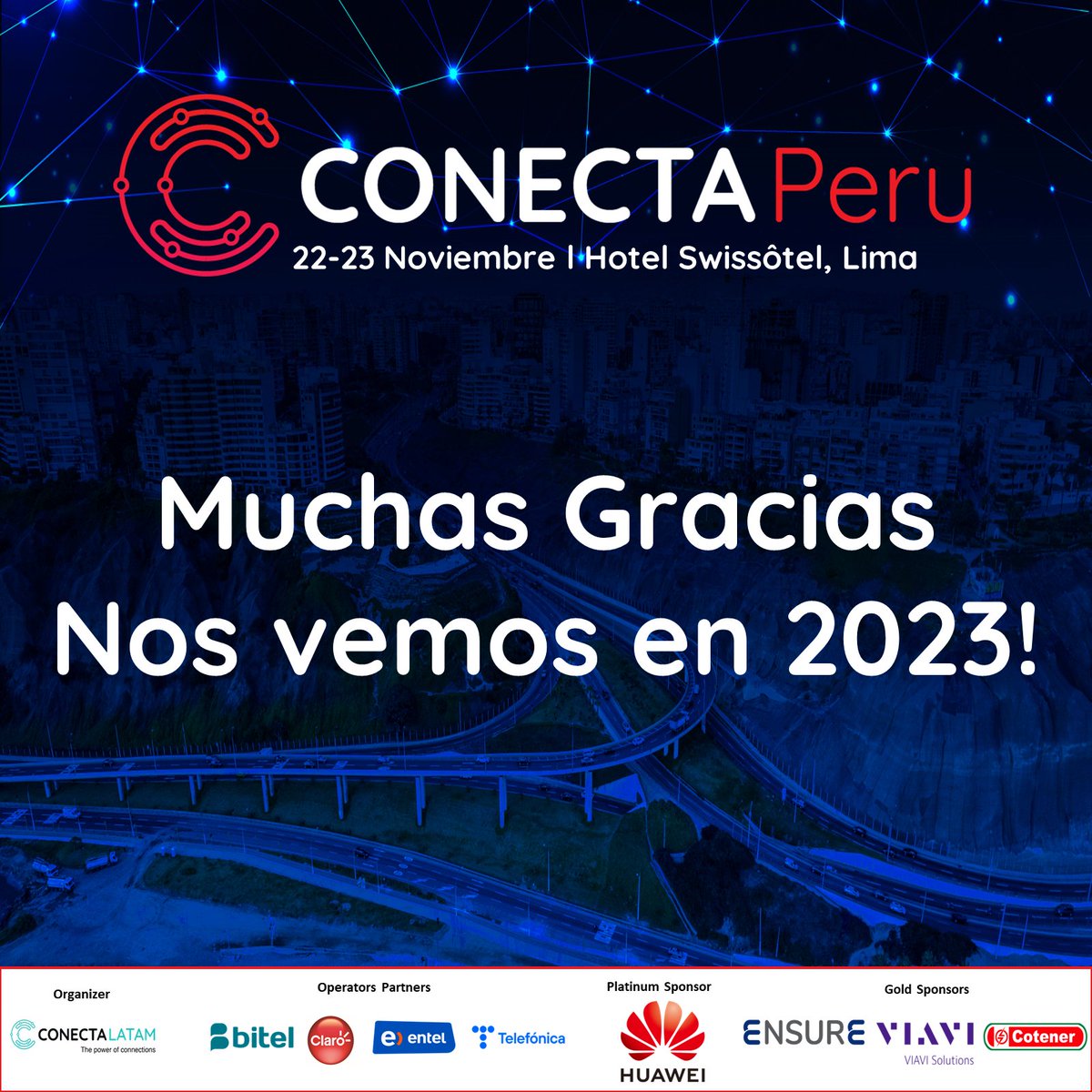 conecta_latam's tweet photo. 📢#ConectaPeru 2022 -  día 2
¡Conecta Peru termina mucho éxitoso!

¡Muchas gracias, nos vemos en 2023!

#Telco #telecom #Perú #conectalatam #5G #desafios #networking #actualización #telecomunicación #Lima #FTTH #ciberseguridad #IoT #AI #InteligenciaArtificial #CloudTelecom https://t.co/0TE7LHtKHX