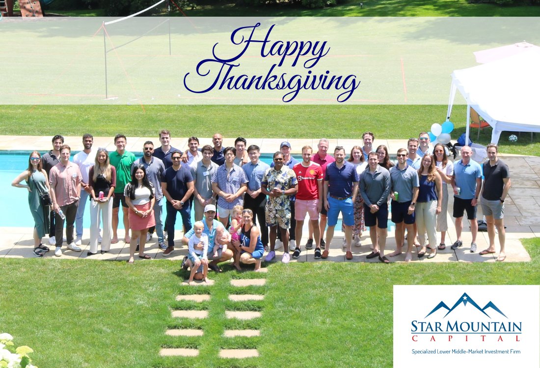 #StarMountainCapital would like to wish everyone a happy and healthy #Thanksgiving. We are grateful for our team members, investors and partner companies that have given us many reasons to #GiveThanks for being part of our Collaborative Ecosystem®. #LMM #FundManagers